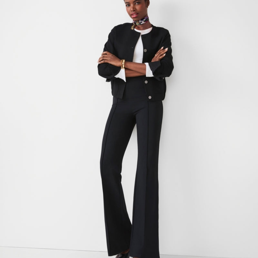 NWT Large SPANX supersmooth Perfect Fit Ponte Flare Pant Regular Inseam